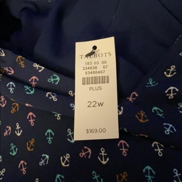 Talbots Anchor Printed Flounce Hem Dress NWT - Picture 5 of 5